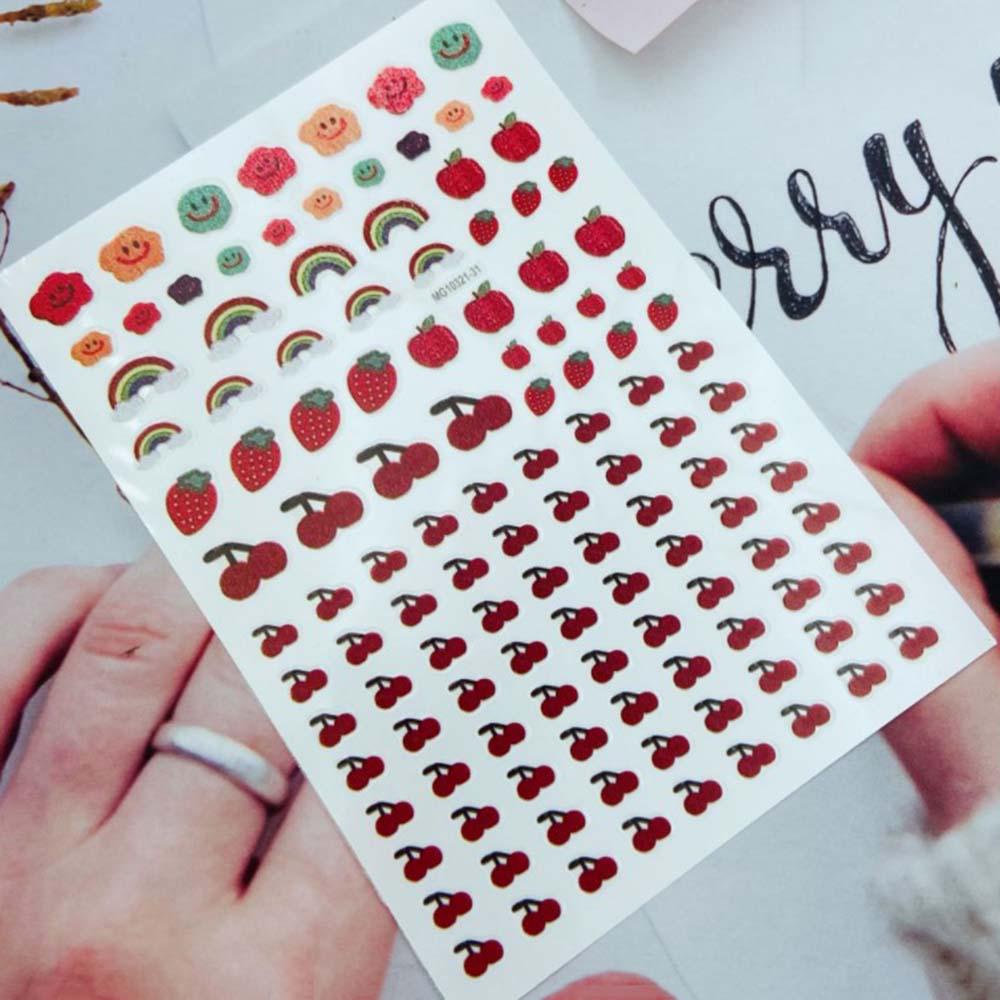 AUGUSTINA Agustina Stiker Nail art Perekat Beruang Ceri Jepang DIY Nail art