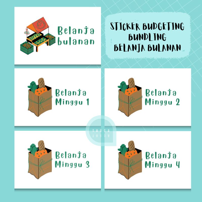 

5 PCS STIKER BUDGETING STIKER DOMPET PINTAR STIKER KEUANGAN GLOSSY - BUNDLING BELANJA BULANAN