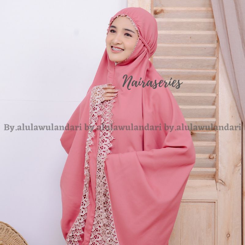 Mukena Nairaseries katun polos dewasa renda giper