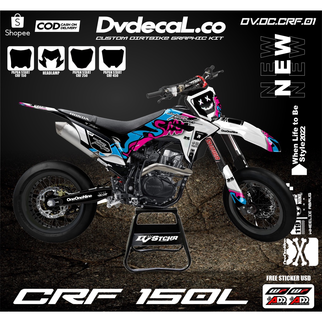 Decal Sticker CRF 150 L- Fullbody-Dekal stiker CRF 150 L Hologram DV 01