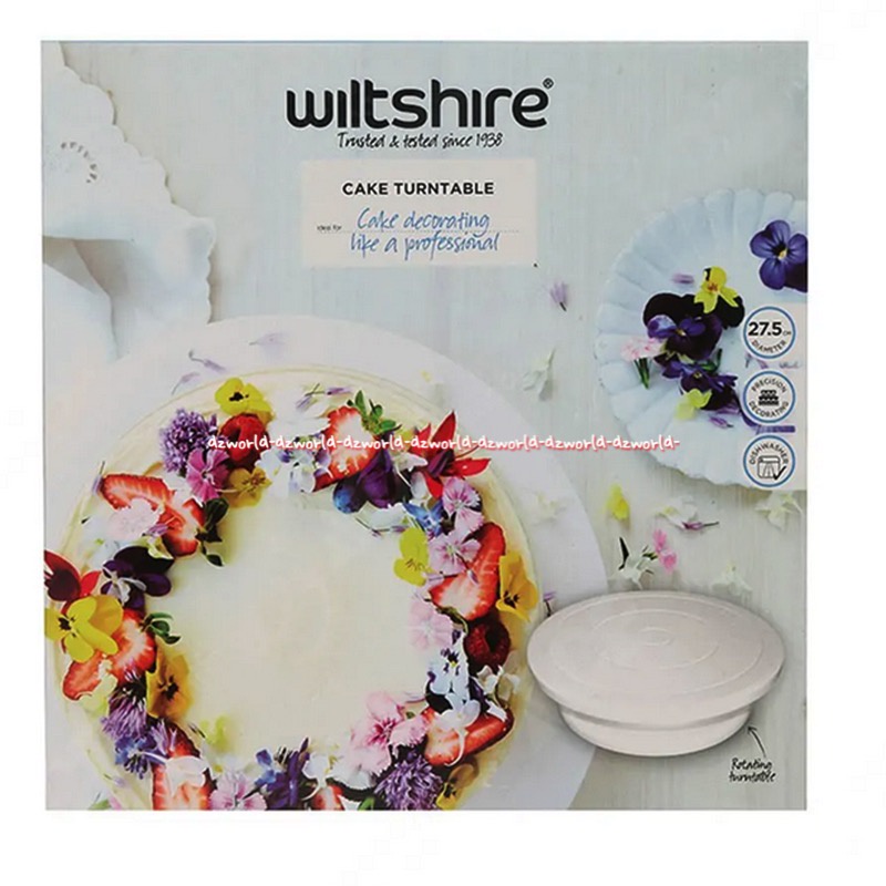 Wiltshire Cake Turntable Piring Tempat Kue yang dapat Berputar Untuk Hias Kue Tart Ultah Wilt Shire Piring Putar Kue