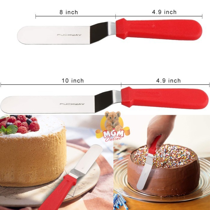 Stainless Cake Spatula Kue Pengoles Cream Stainless 10in pisau spatula