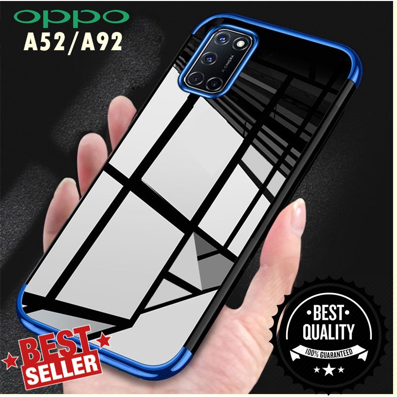 Case OPPO A52 A92 Soft Clear Plating List Chrome Tpu Slim | Shopee