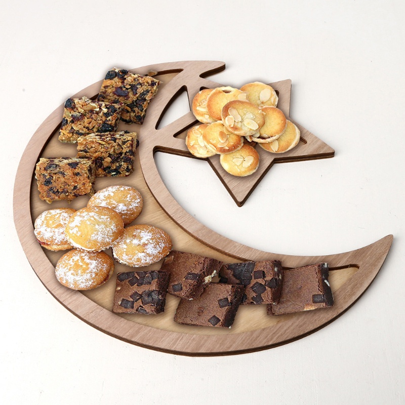 SIY  Ramadan Dessert Tray Epoxy Resin Mold Moon Star Ramadan Serving Plate Silicone Mould DIY Crafts Display Holder Mold