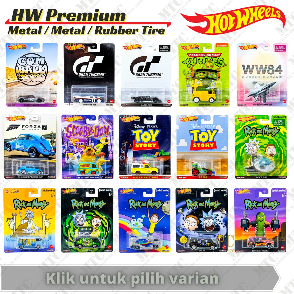 HOT WHEELS PREMIUM SATUAN ALL SERIES - Gum Ball - The Mystery Machine - Rick and Morty - Drag Bus