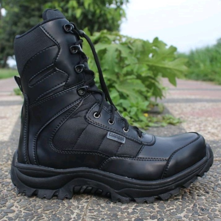 CAANGGO - Sepatu Pdl Pria Safety Boots Tactical Original Hitam Kilap