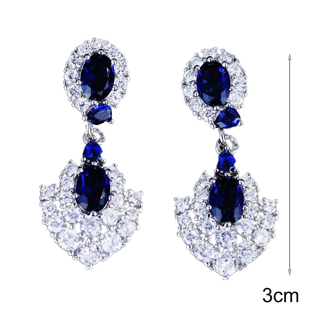 Hu Hu Hu Hu Hu Alat Bantu Pasang Kacamata♡ Anting Tusuk Gantung Wanita Desain Geometri Hias Tanzanite Imitasi Berkilau Untuk Banquet