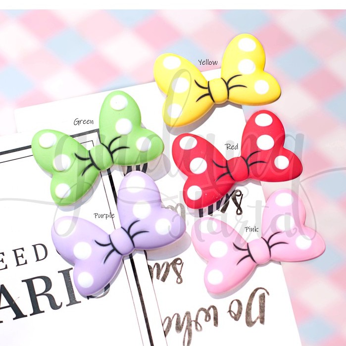 Jepit Rambut Pita Polkadot Warna Warni Lucu Unik Jepit Murah Gemes Hairclip GH 201043