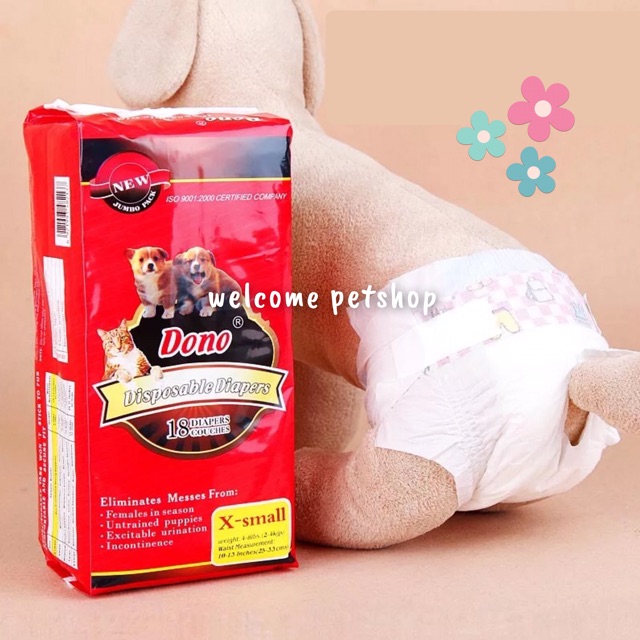 DOG DIAPER / DIAPERS POPOK PAMPERS ANJING - DONO XS S M L XL