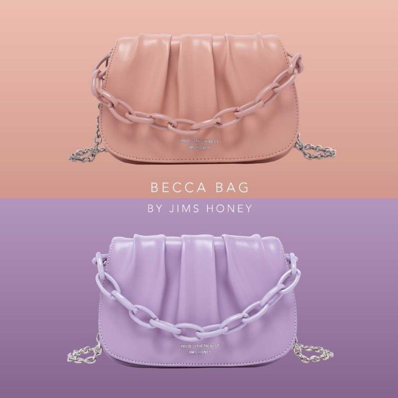 Tas Jinjing Selempang Jims Honey Becca Bag Wanita Ungu Kuning Coklat Besar Rantai Murah