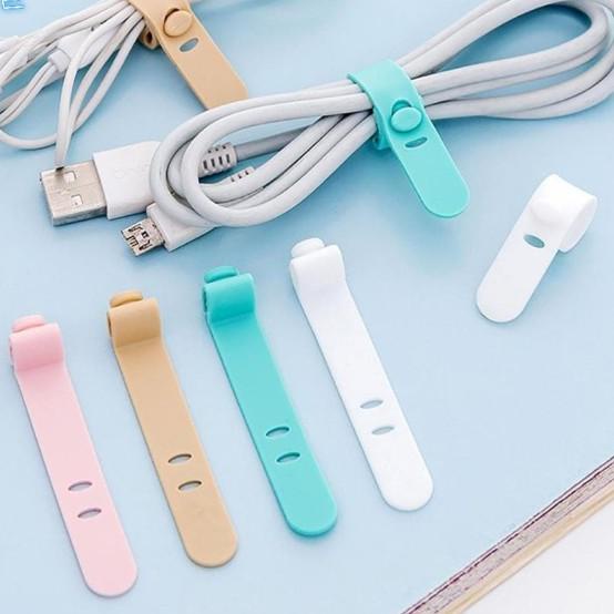 

◘ 4pcs Cable Silikon Kabel Klip Penggulung Kabel Headset Chas Earphone ♀