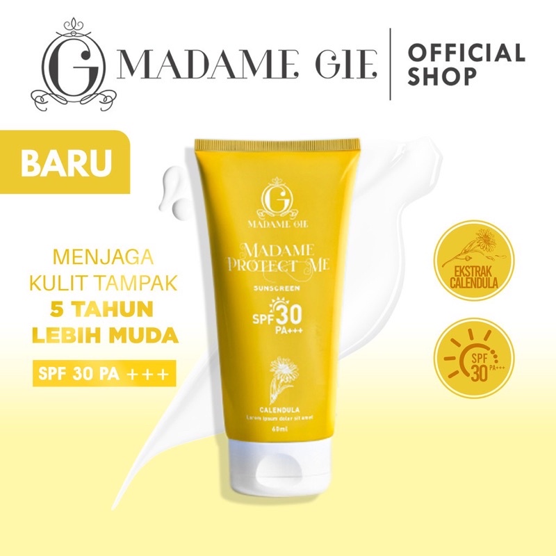 READY Madame Gie Madame Protect Me Sunscreen SPF 30 PA +++ With Calendula - Skincare Sunblock