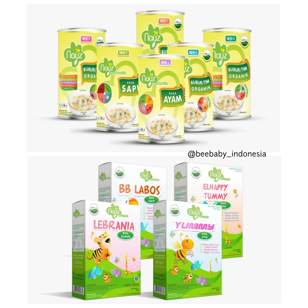 Nayz Bubur Tim Organik Bayi 300 gr MUI BPOM Shopee Indonesia