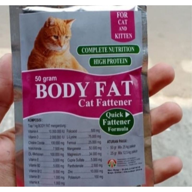 BODY FAT vitamin penggemuk kucing 50gram