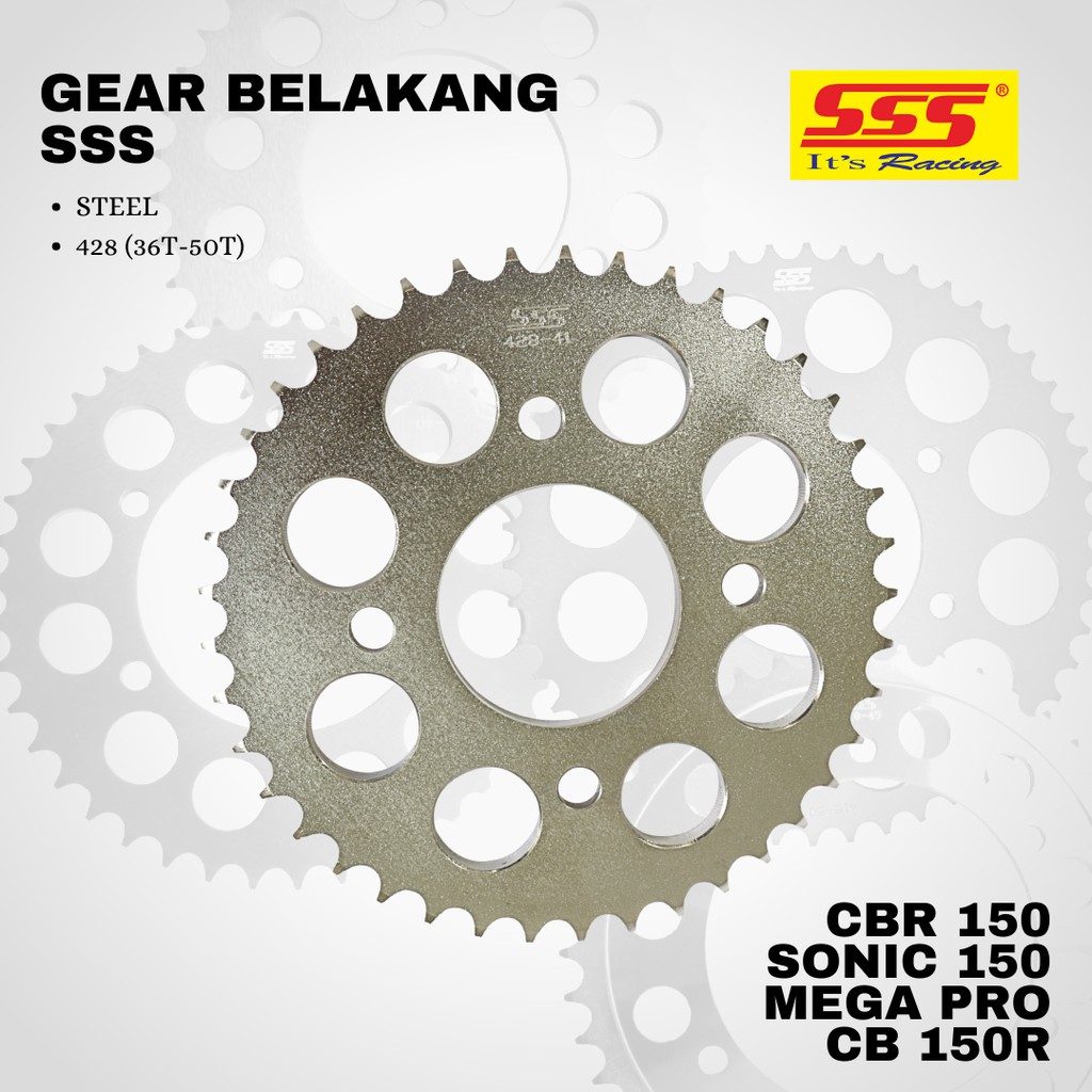 Gear gir CBR 150 sonic gl tiger cb VERZA GTR sss 428 36 37 38 39 40 41 42 43 44 45 46 47 48 49 50 STEEL SILVER