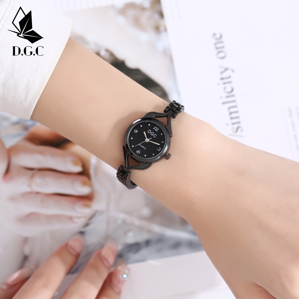 COD✅Jam Tangan Fashion Korea W222 Wanita Bulat Stainless Anti Karat Diamond - Jam Tangan Kasual