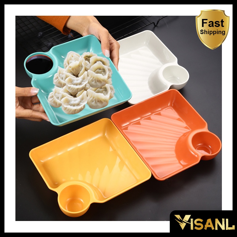 Piring Makan Saji Gorengan Square Segi Piring Piring Makan Kue Roti Snack BPA Free