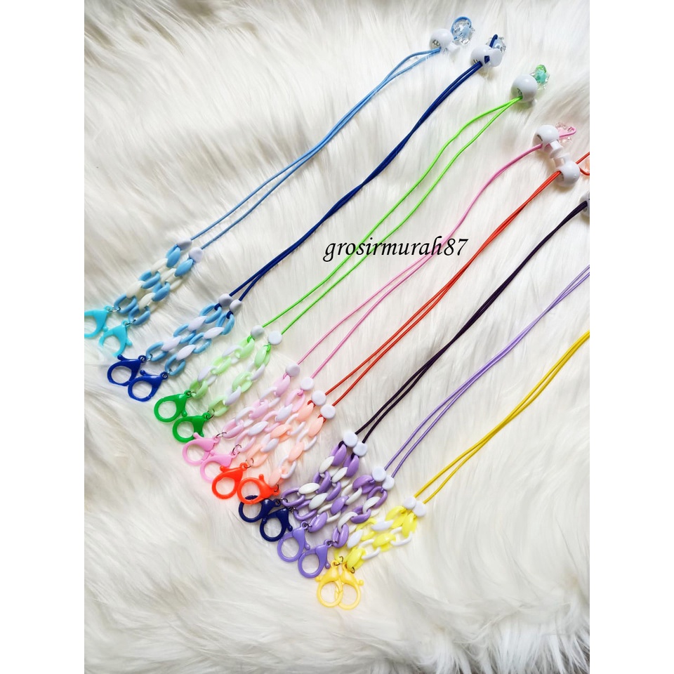 Kalung Tali masker 2 in 1 / Strap mask rantai korea / konektor masker hijab elastis bintang ready stok