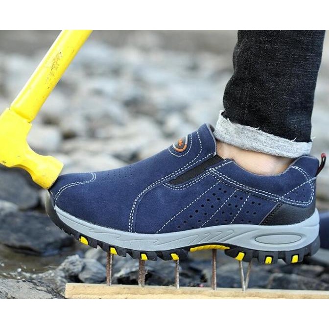 SEPATU SAFETY PRIA UJUNG BESI ORIGINAL SLIP ON SAFETY SHOES IMPORT