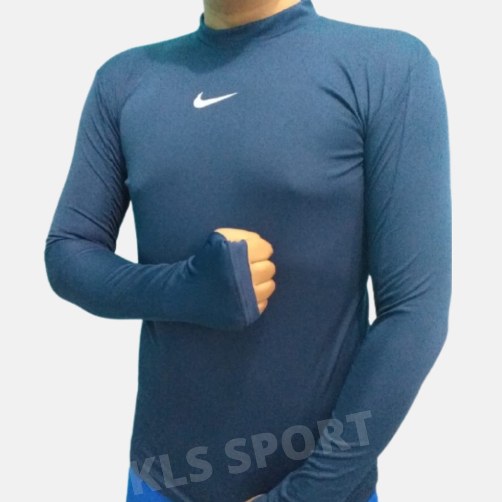 Baselayer Manset Pria Lengan Panjang Lubang Jari, Mangset Olahraga Pria Wanita, Pakaian Dalam Olahraga Volly Renang Futsal Sepak Bola