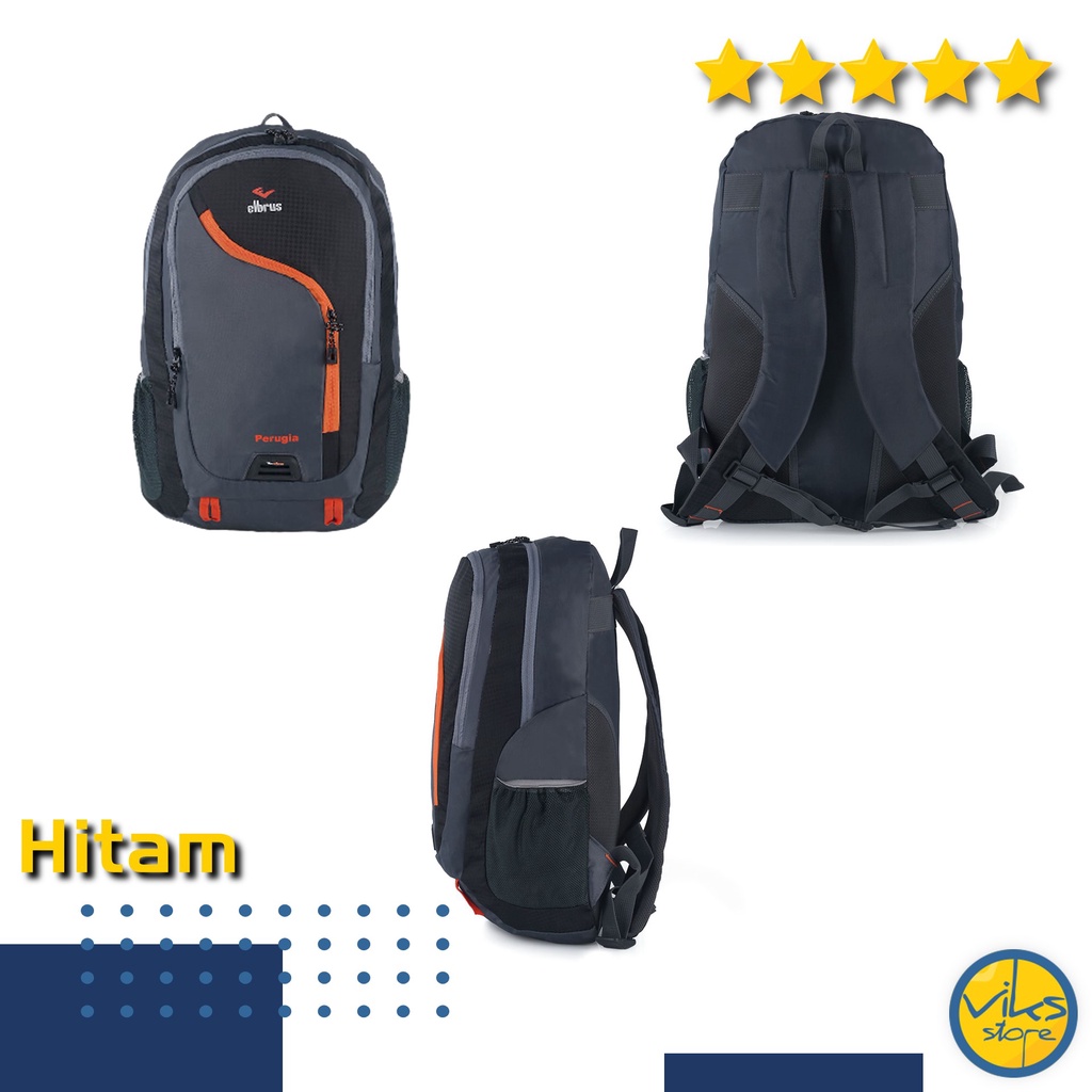 Tas Ransel Dengan Slot Laptop 14inch Kapasitas 30 Liter Backpack Elbrus Raincoat Tas Punggung Original