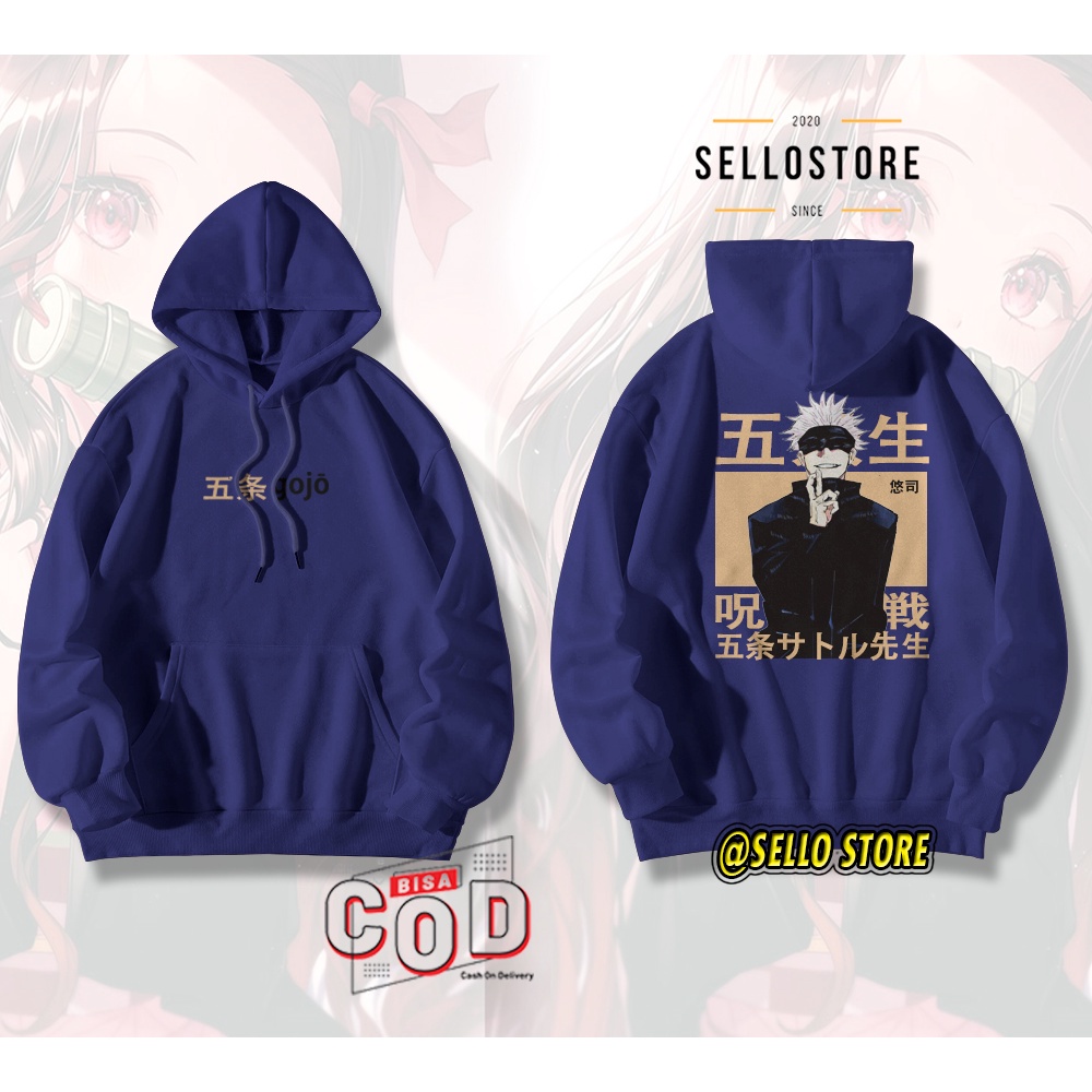 HOODIE ANIME JUJUTSU KAISEN GOJO SATORU YOI HOODIE ANIME SWEATER HOODIE JUMPER PRIA JEPANG SWEATER J
