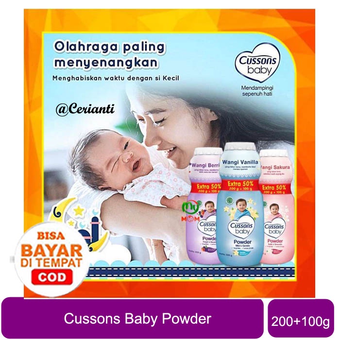 [200+100GR] Cussons Baby Powder 200 Gram | Bedak Bayi