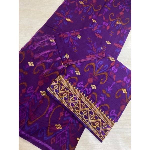 Kamen Katun Endek Bordir Set Couple (kamen, selendang, saput)