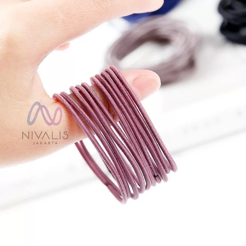 KARET IKAT RAMBUT ISI 100PCS WARNA WARNI GELANG IKAT RAMBUT / KUNCIR RAMBUT KOREA STYLE ELASTIS-1