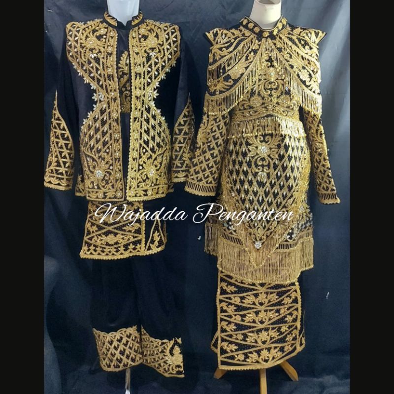 BAJU PENGANTEN MINANG PADANG WARNA HITAM GOLD