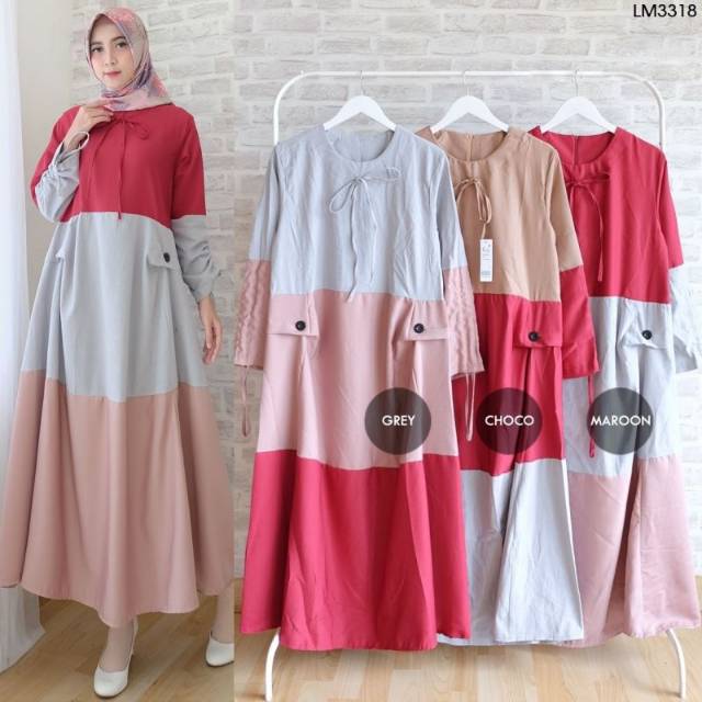 GAMIS CANTIK TIRTA PINNY FIT TO L Gamis Wajita Terbaru Original