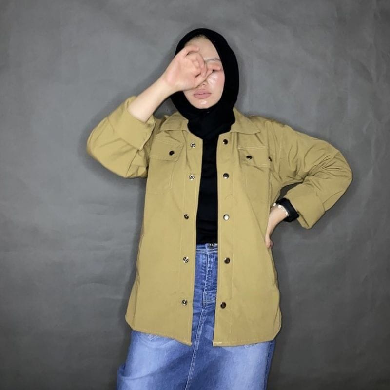 Jaket Semi Parka Wanita S M L XL XXL XXXL 4XL 5XL (Jumbo) Trucker Jaket Cewek Jumbo