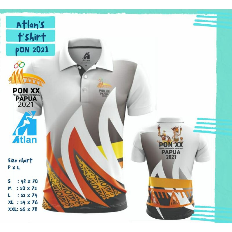 T-shirt/Baju/Kaos Kerah Pon XX Papua 2021 Full Printing Limited Edition