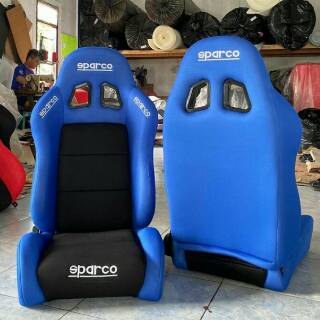  Jok  Mobil  Racing Sparco bahan kain  mesh Shopee Indonesia