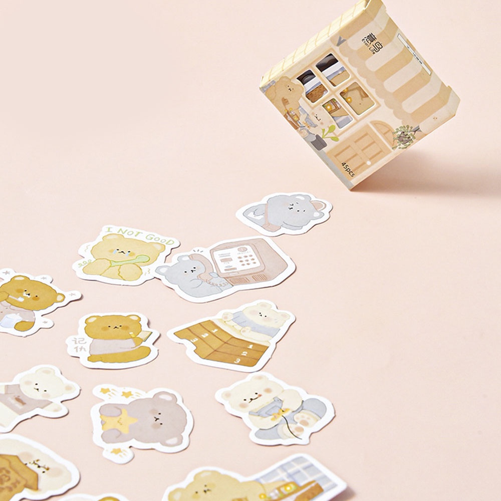 45 pcs/box Kotak Stiker Dekorasi Akun Tangan Kreatif 100*110mm