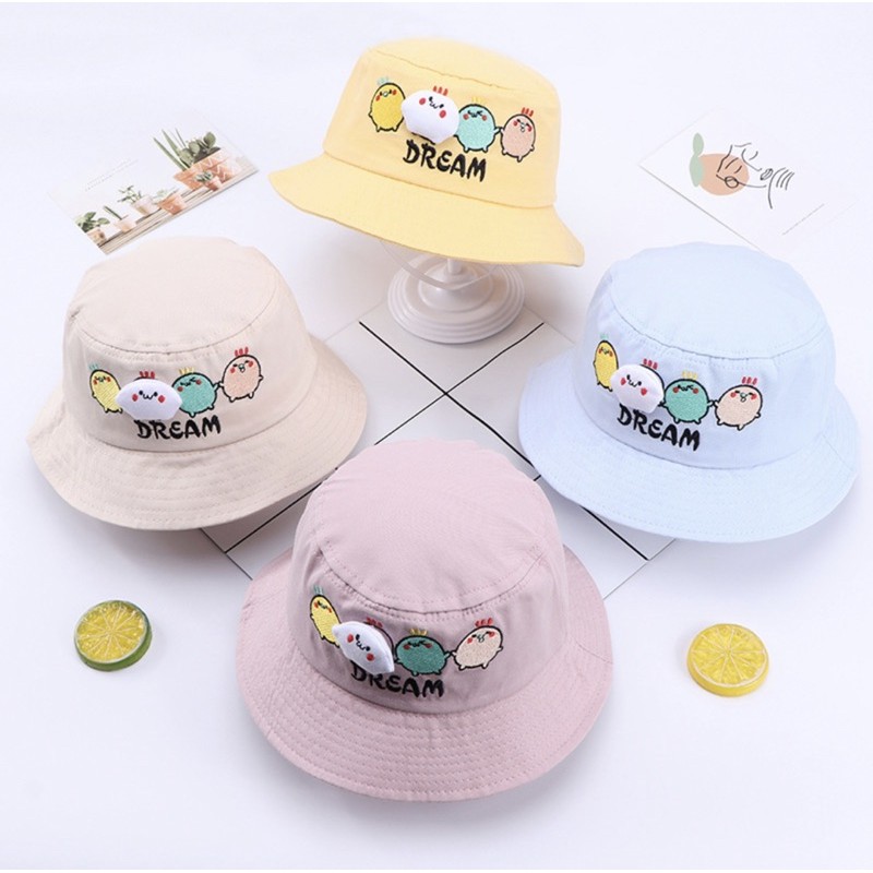 3 4 5 tahun Topi Bucket Anak Balita Perempuan Model DREAM / Toddler Kids Hat