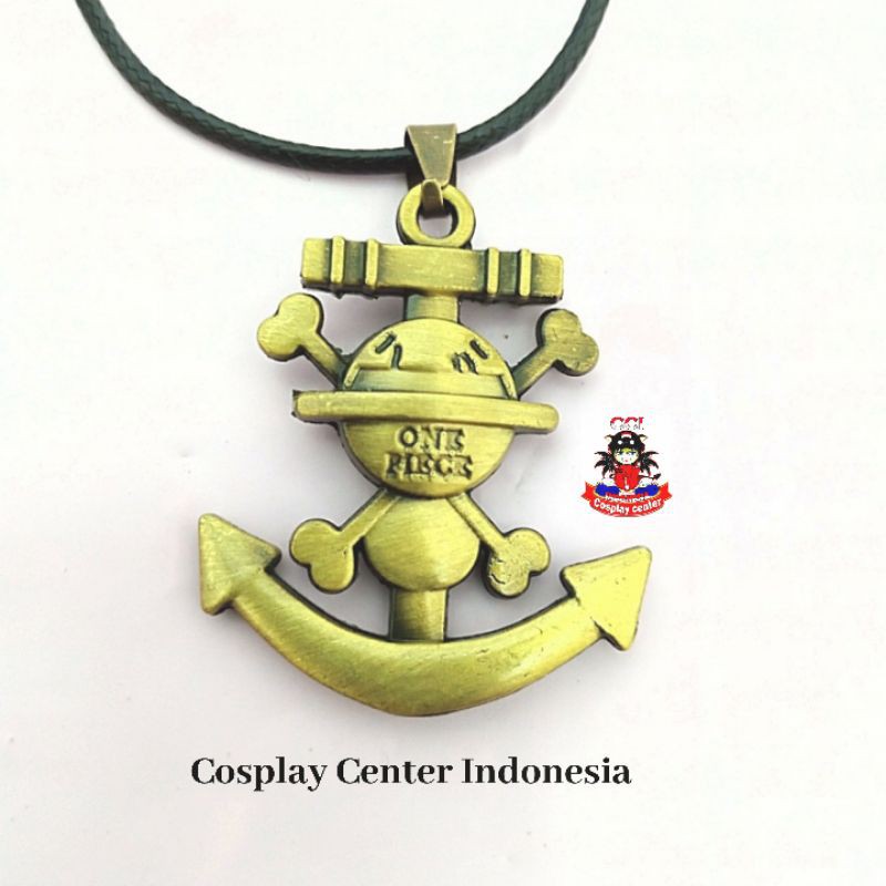 Kalung Anime One Piece Luffy Liontin Bentuk Logo One Piece Anime Jepang Kalung Tengkorak One Piece