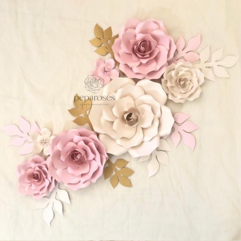 Backdrop Bunga Kertas Hiasan Dinding - Paper Flower Backdrop Wall Decoration - SET B (Peparoses)