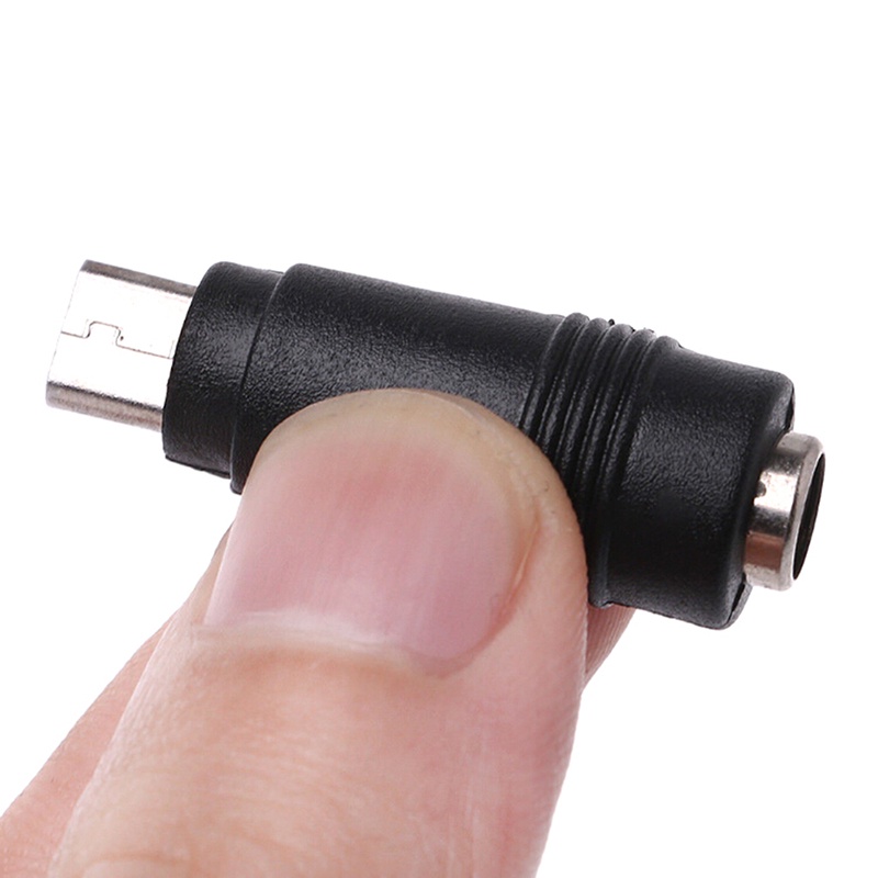 {LUCKID}2Pcs DC 5.5*2.1mm female jack plug to micro USB 5pin male power converter