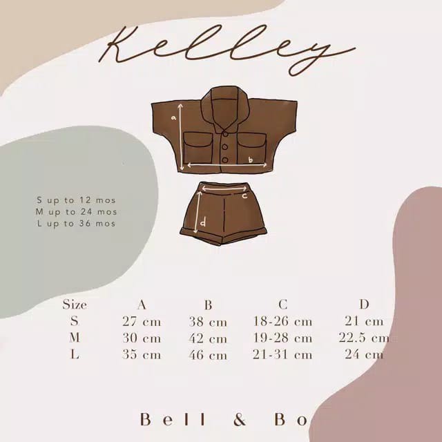 BELL AND BO KELLEY SET SETELAN FASHION ANAK UNISEX 1-3 Tahun