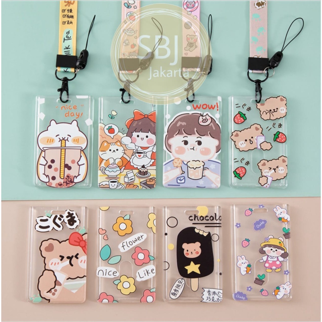 Tempat kartu / ID card holder / Name Tag holder dengan tali lanyard