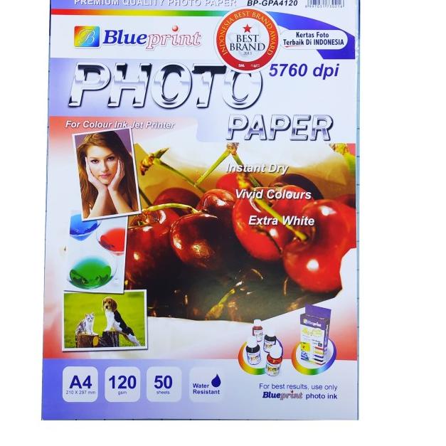 ❇ Glossy Photo Paper A4 120gsm isi 50 lembar Kertas Blueprint ❉