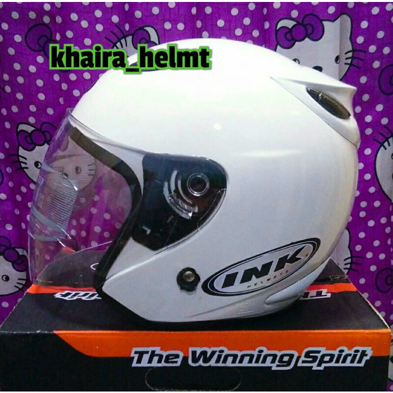 Helm ink super grade ori (semi not down)-putih