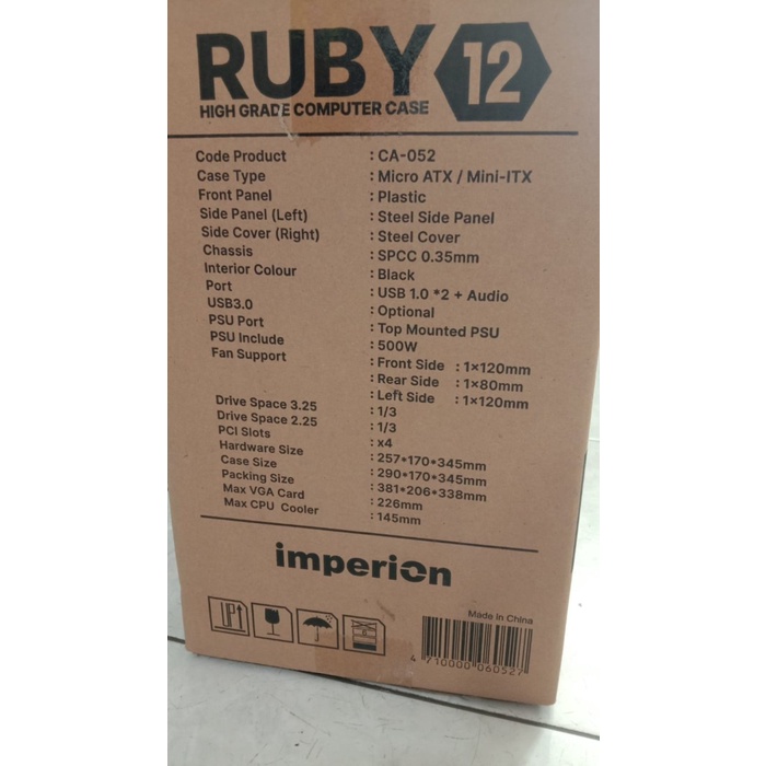 Case PC Imperion Ruby 12 Include PSU 500W