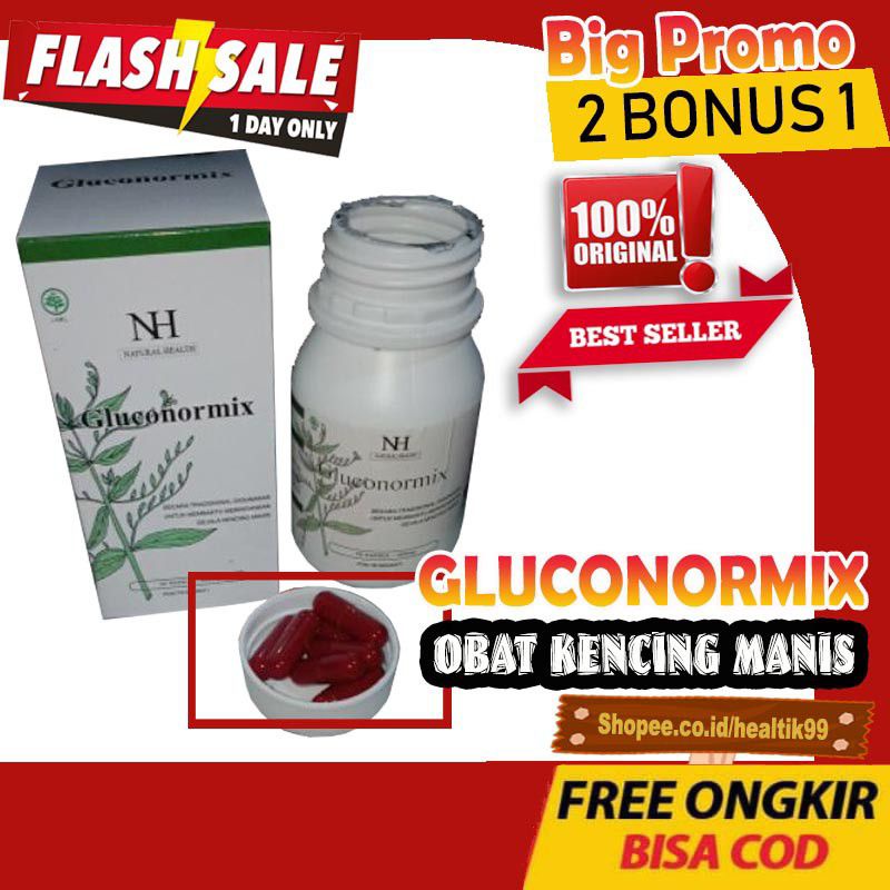 (ASLI KAPSUL MERAH MARON) Obat Gluconormix Original 100% Asli Herbal