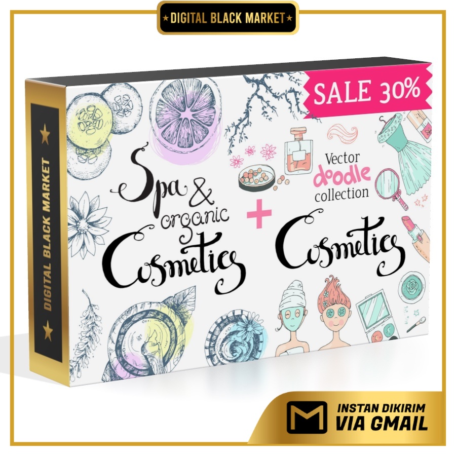 Organic Cosmetics Spa Doodles - JPEG Ultra HD - Business Branding