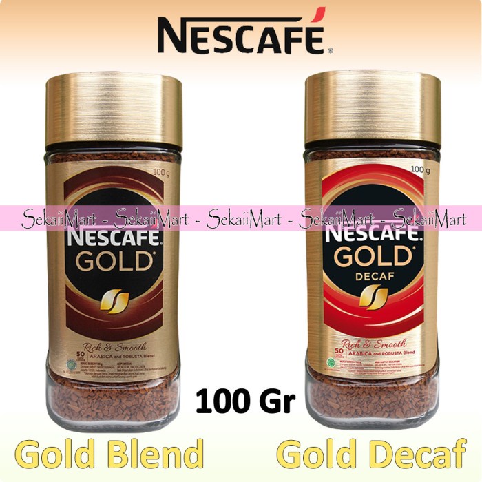 

NESCAFE GOLD Blend / Decaf Coffee 100g - Kopi Instant Premium Botol