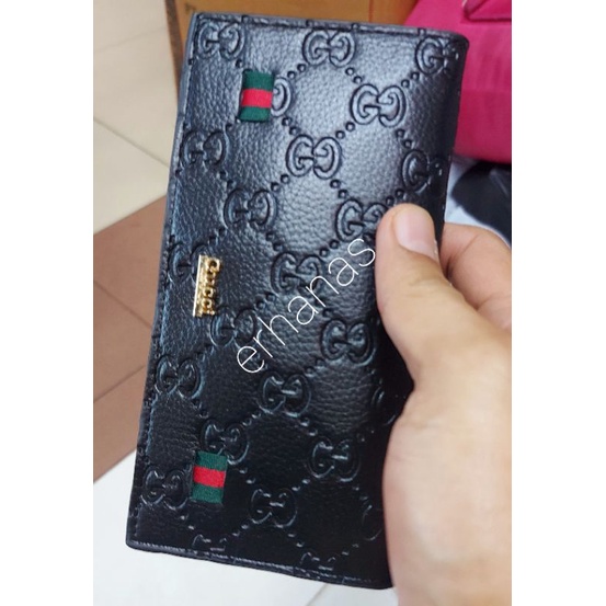 DOMPET LIPAT WANITA HITAM EMBOS GC free box