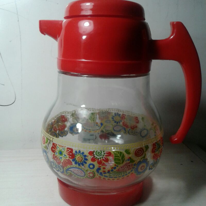 Teko / Water Jug Kaca Motif Bunga