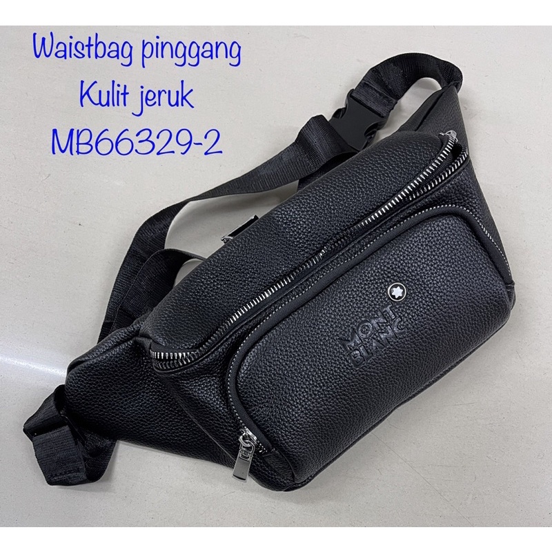 Waistbag MB Leather Belt Bag Tas Pinggang pria Kulit jeruk Import